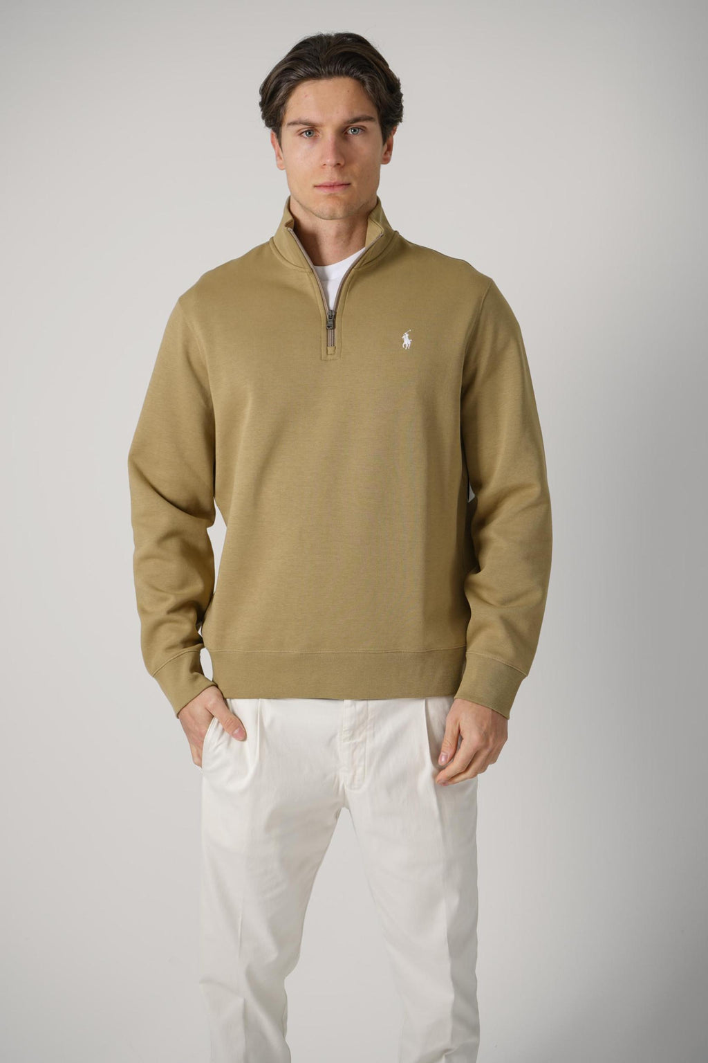 Ralph Lauren Quarter Zip Sweater Tan
