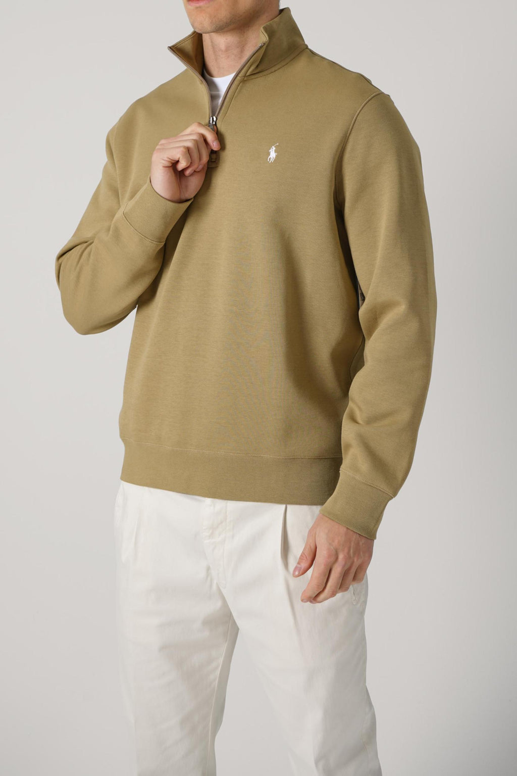 Ralph Lauren Quarter Zip Sweater Tan