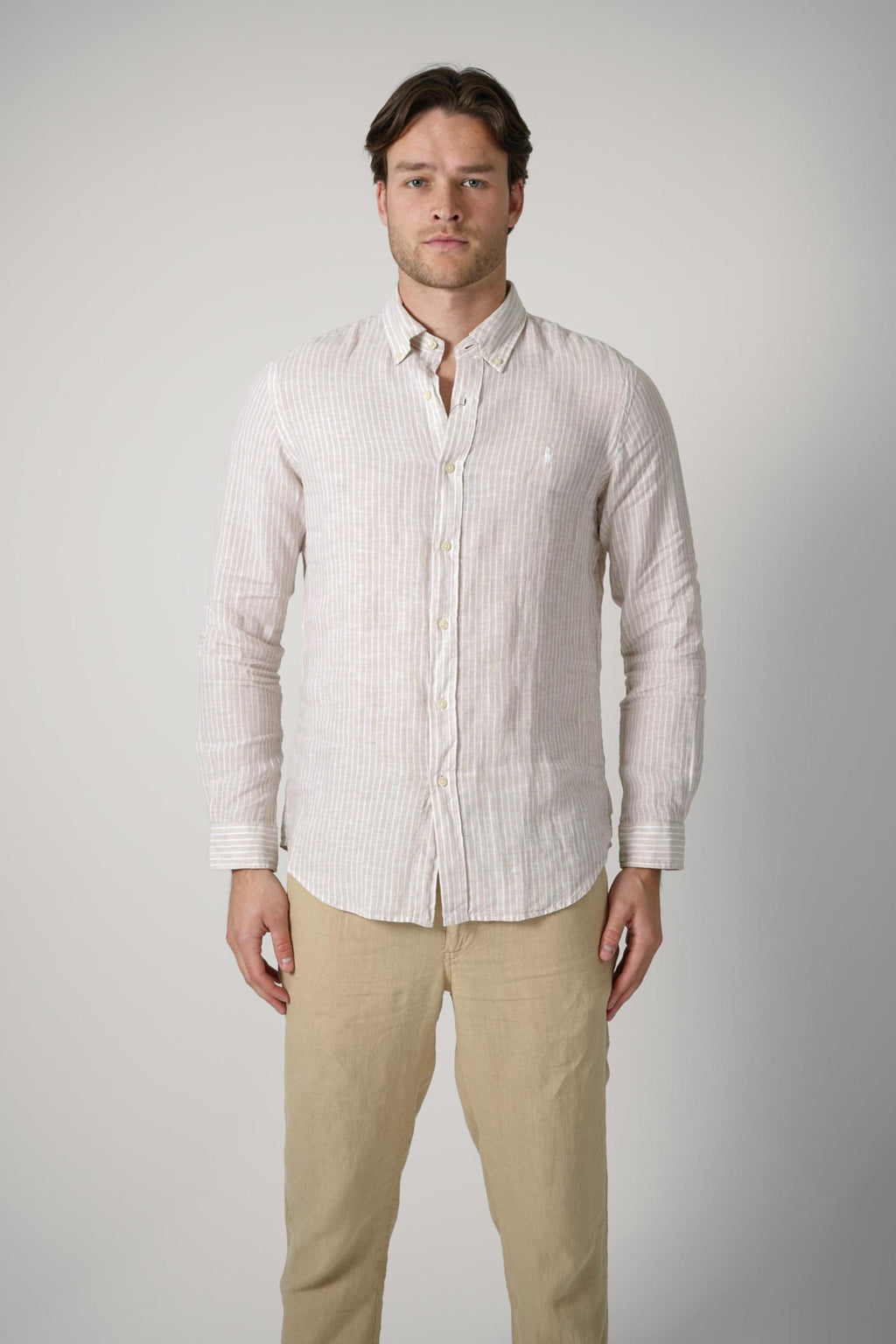 Ralph Lauren Striped Shirt Beige/White
