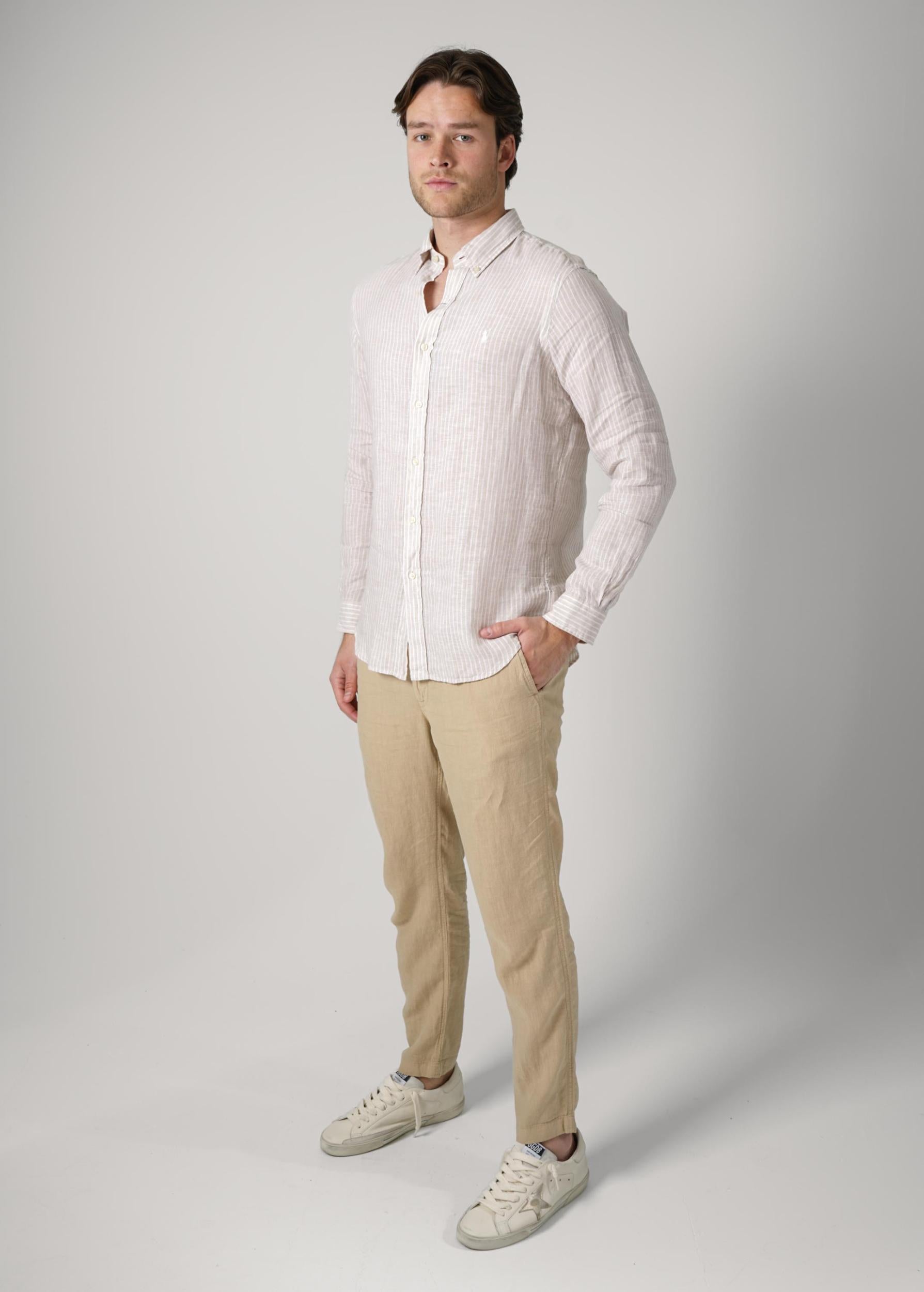 Ralph Lauren Striped Shirt Beige/White