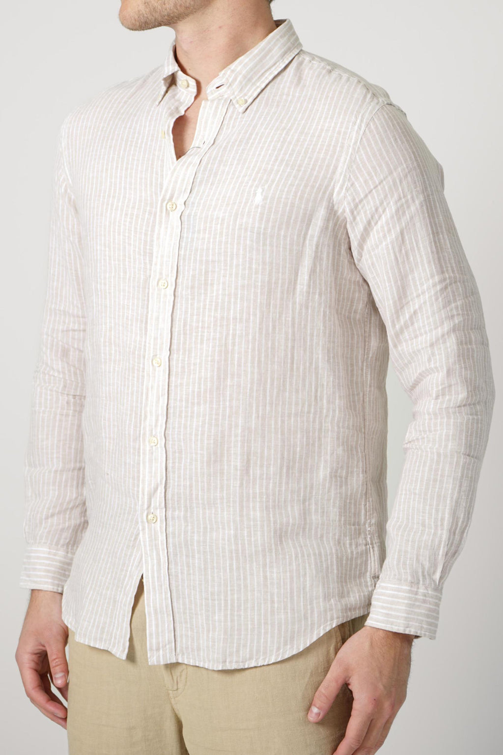 Ralph Lauren Striped Shirt Beige/White