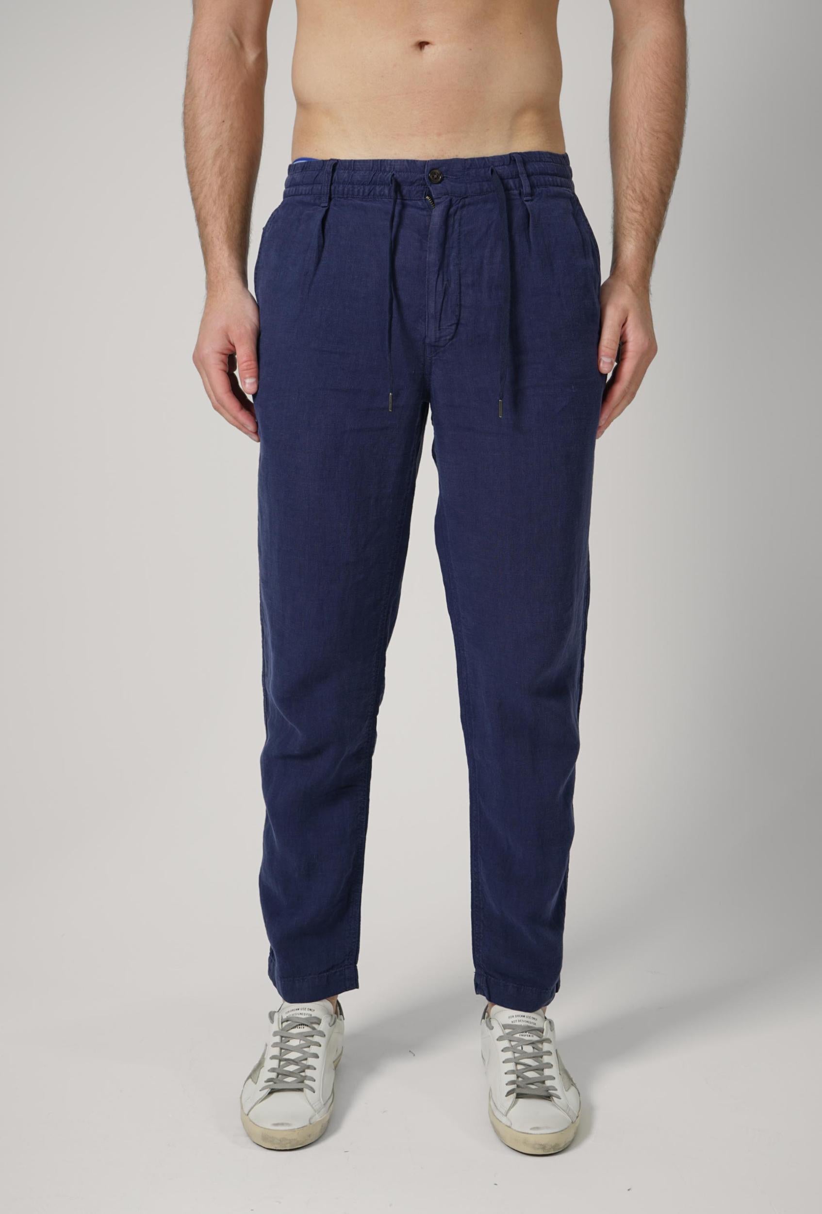 Ralph Lauren Taper Fit Linen Pants Navy