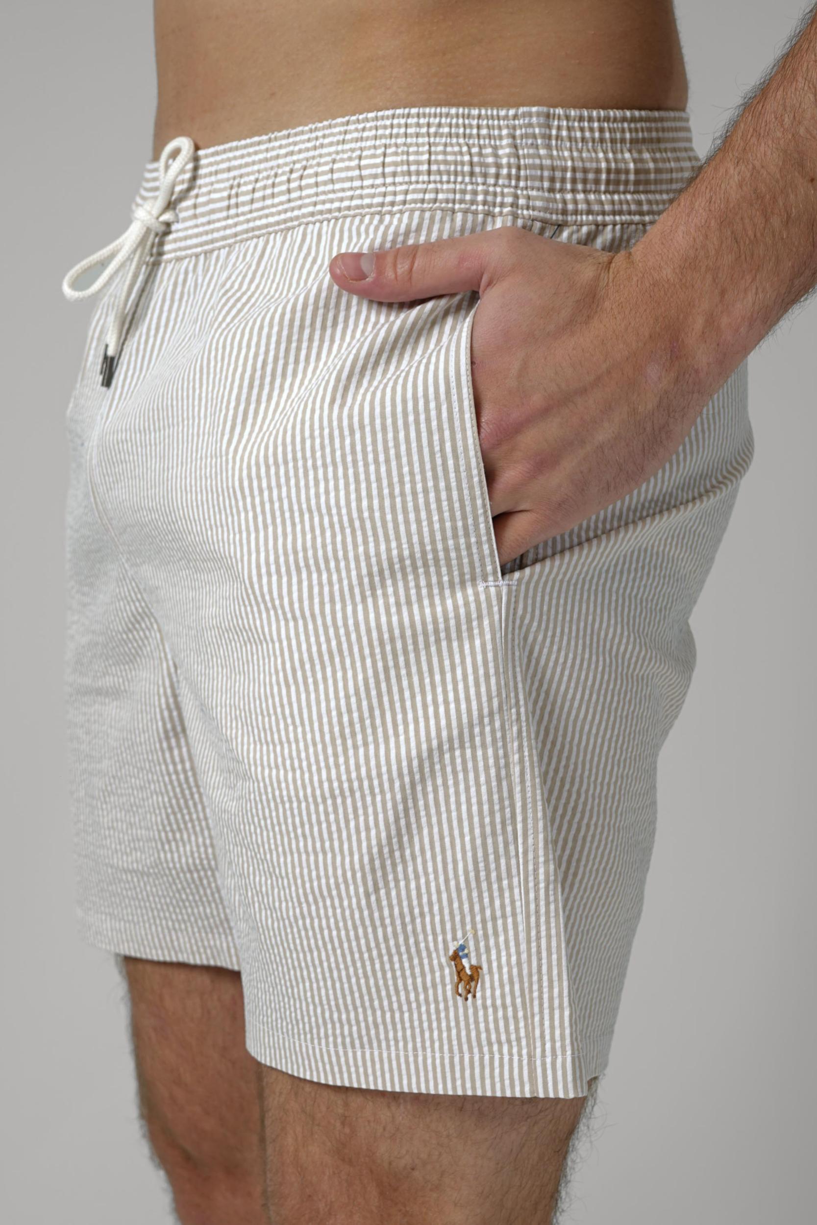 Ralph Lauren Traveler Swimming Shorts Striped Beige