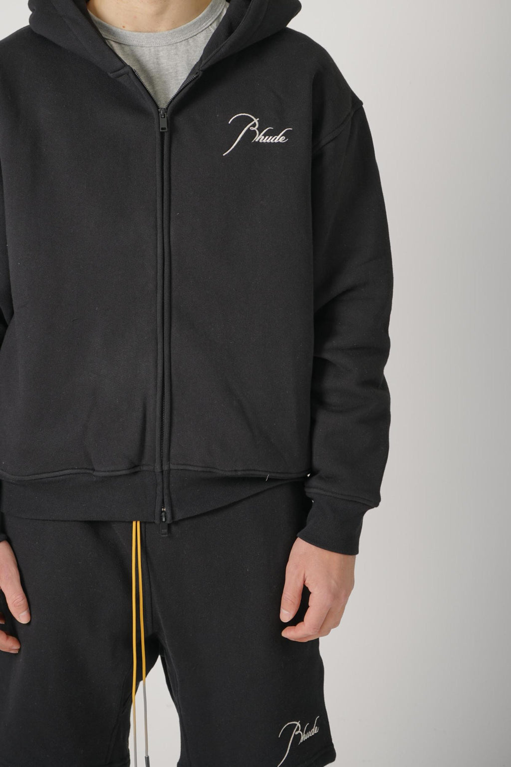 Rhude Classique Zip-Up Hoodie Black