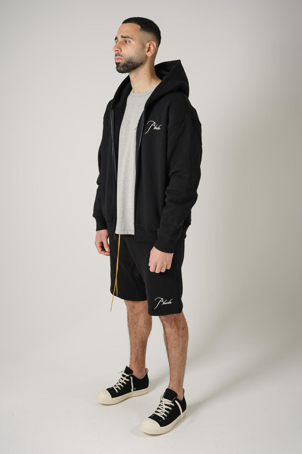 Rhude Classique Zip-Up Hoodie Black