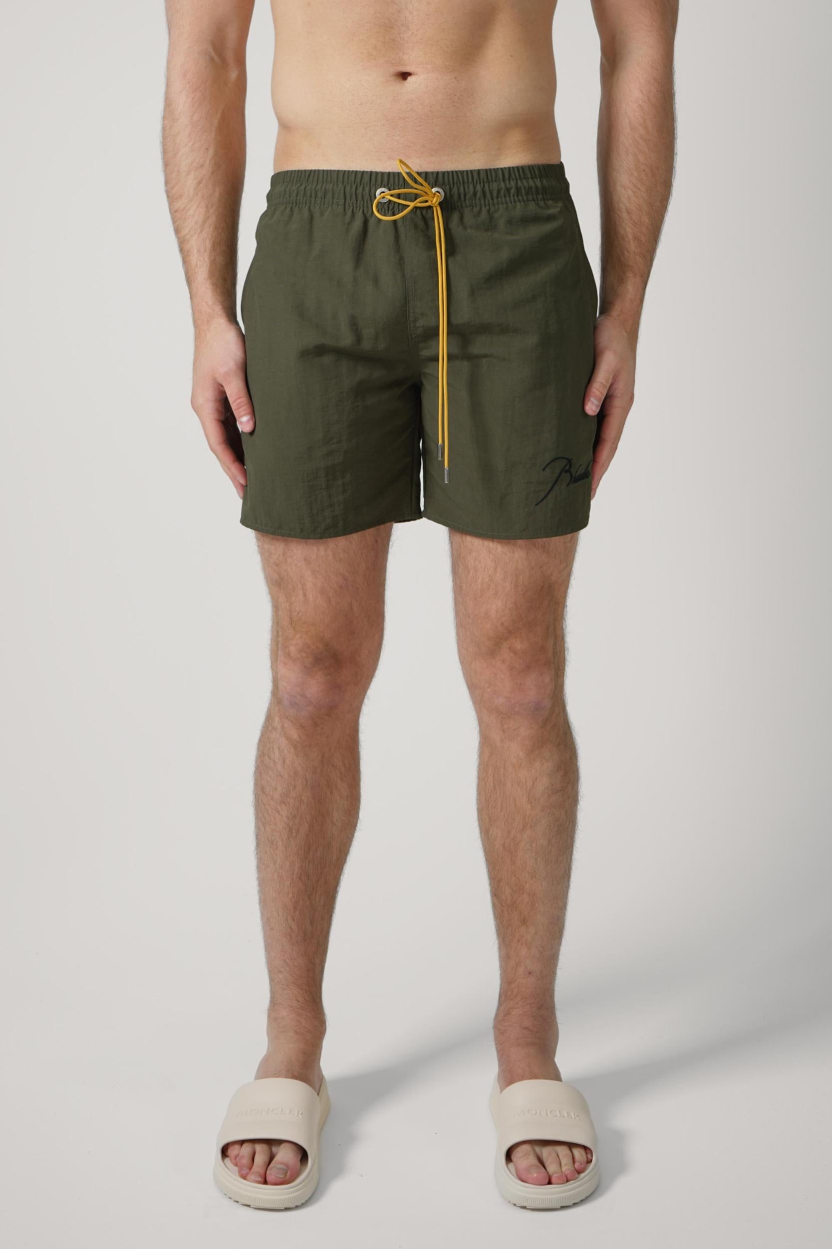 Rhude Radiator Swimming Shorts Moss Green