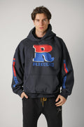 Rhude Split Petrol Logo Hoodie Black
