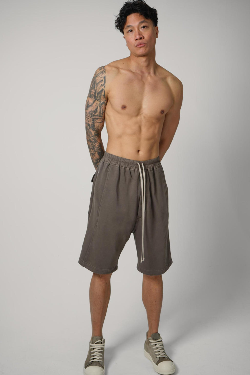 Rick Owens Drkshdw Wide Pusher Shorts Dust