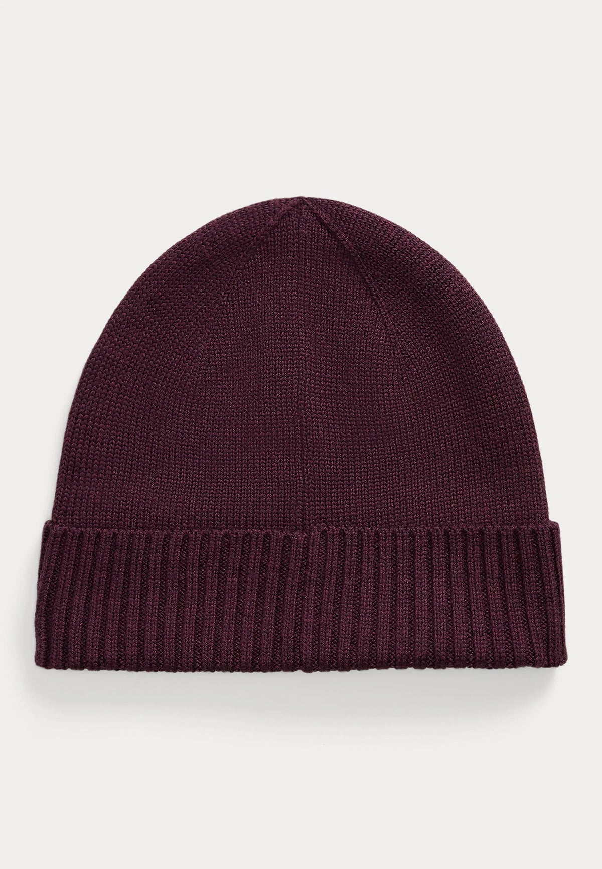 Ralph Lauren Signature Pony Wool Beanie – Merlot Wine Heather