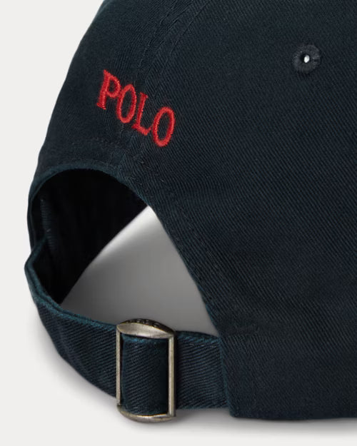 Ralph Lauren The Iconic Cotton Chino Ball Cap – Polo Black/Red