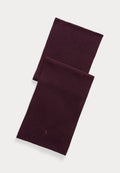 Ralph Lauren Signature Pony Wool Scarf – Merlot Wine Heather