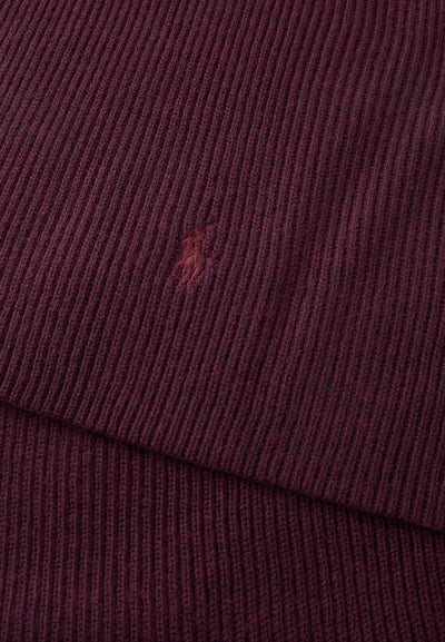 Ralph Lauren Signature Pony Wool Scarf – Merlot Wine Heather