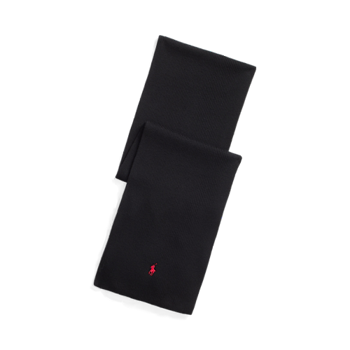 Ralph Lauren Signature Pony Wool Scarf – Polo Black
