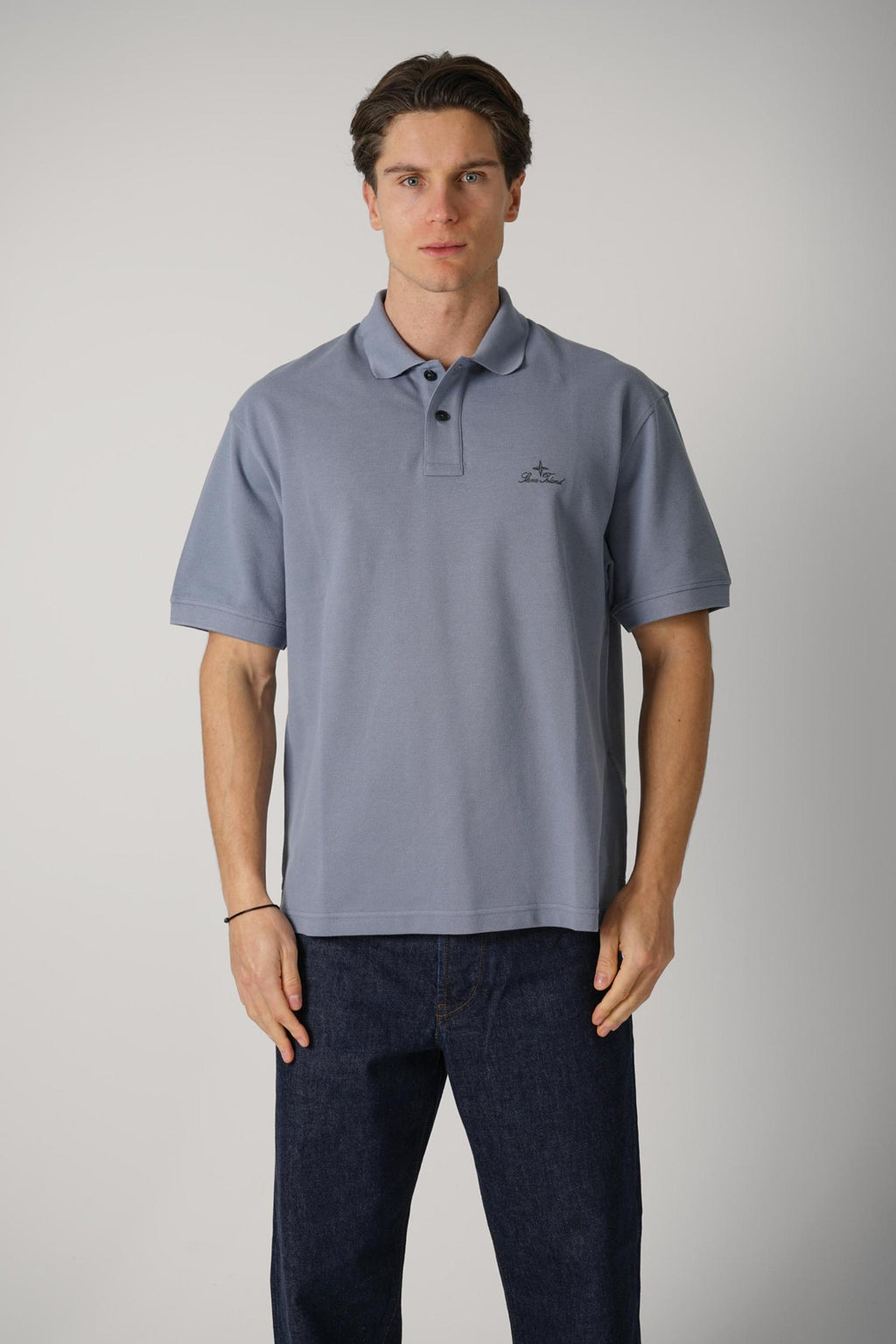 S0039 Stone Island Polo Blue Signature Logo