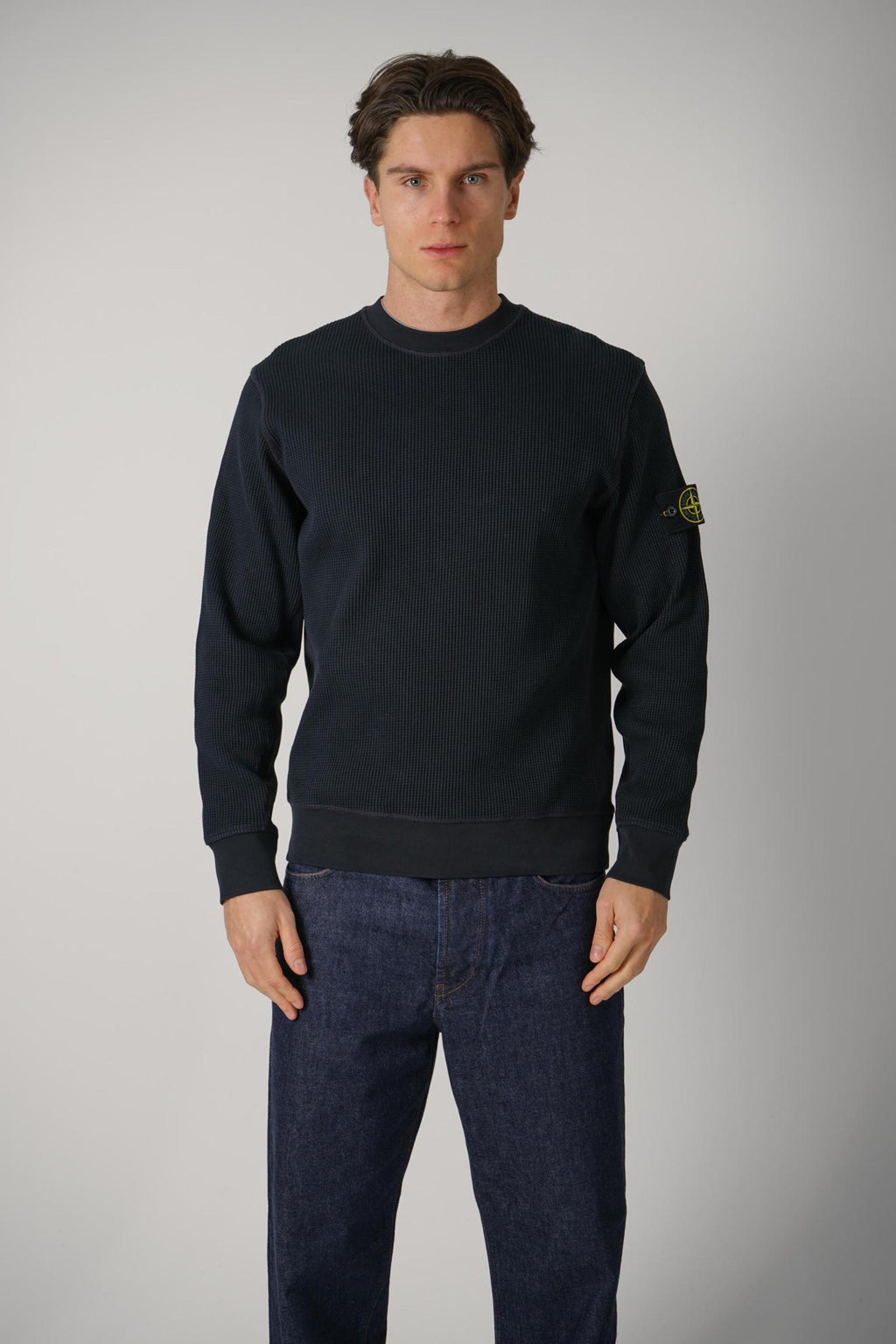 S0044 Stone Island Sweater Waffle Navy