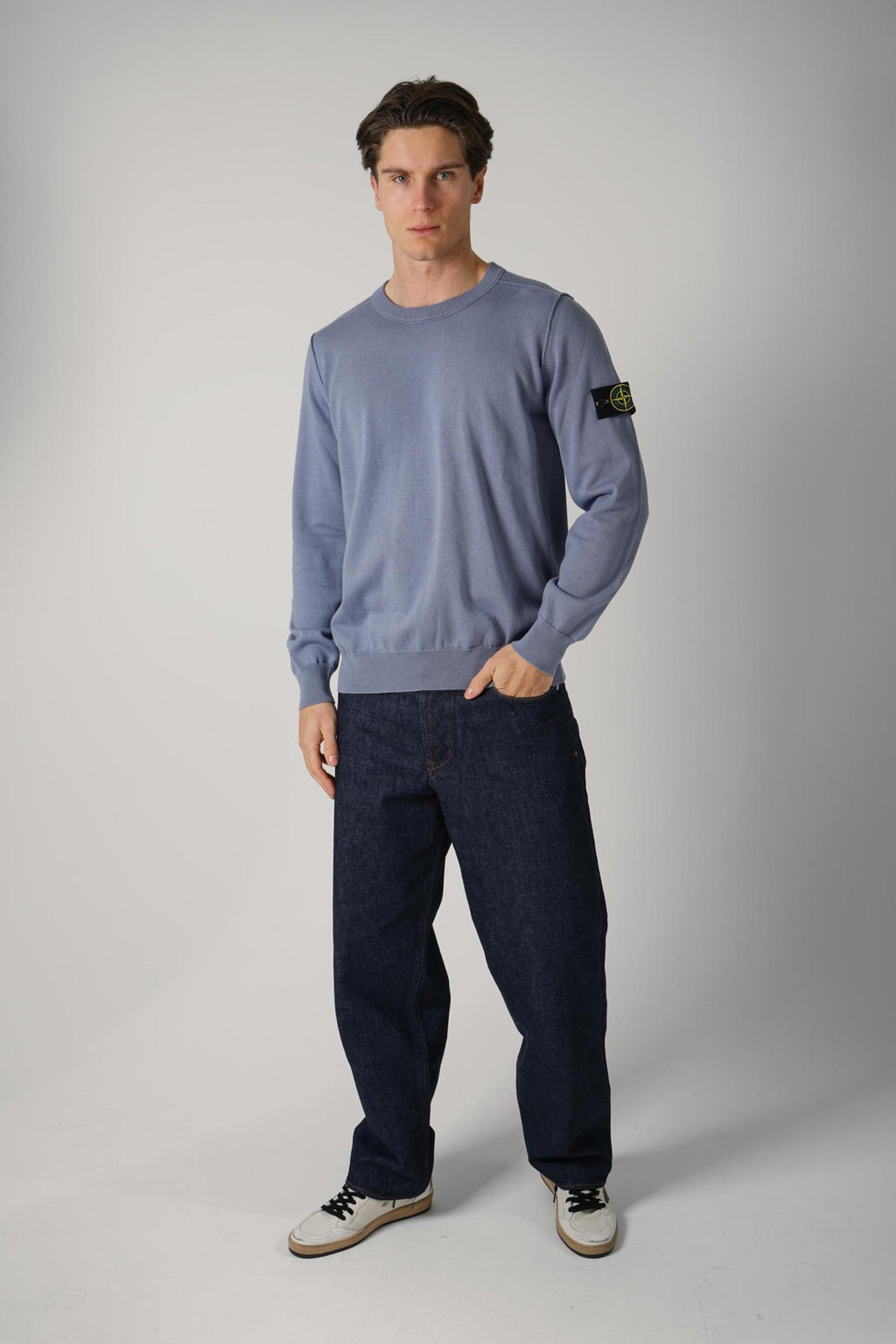 S0082 Stone Island Knitwear Crew Blue
