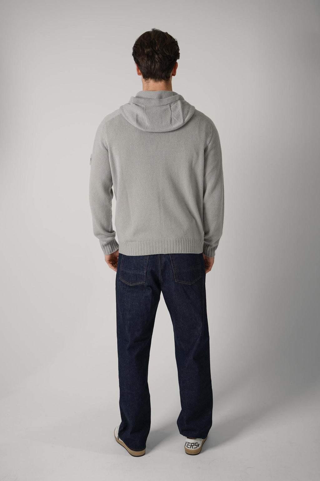 S01Ff Stone Island Cashmere Grey Zip Hoodie