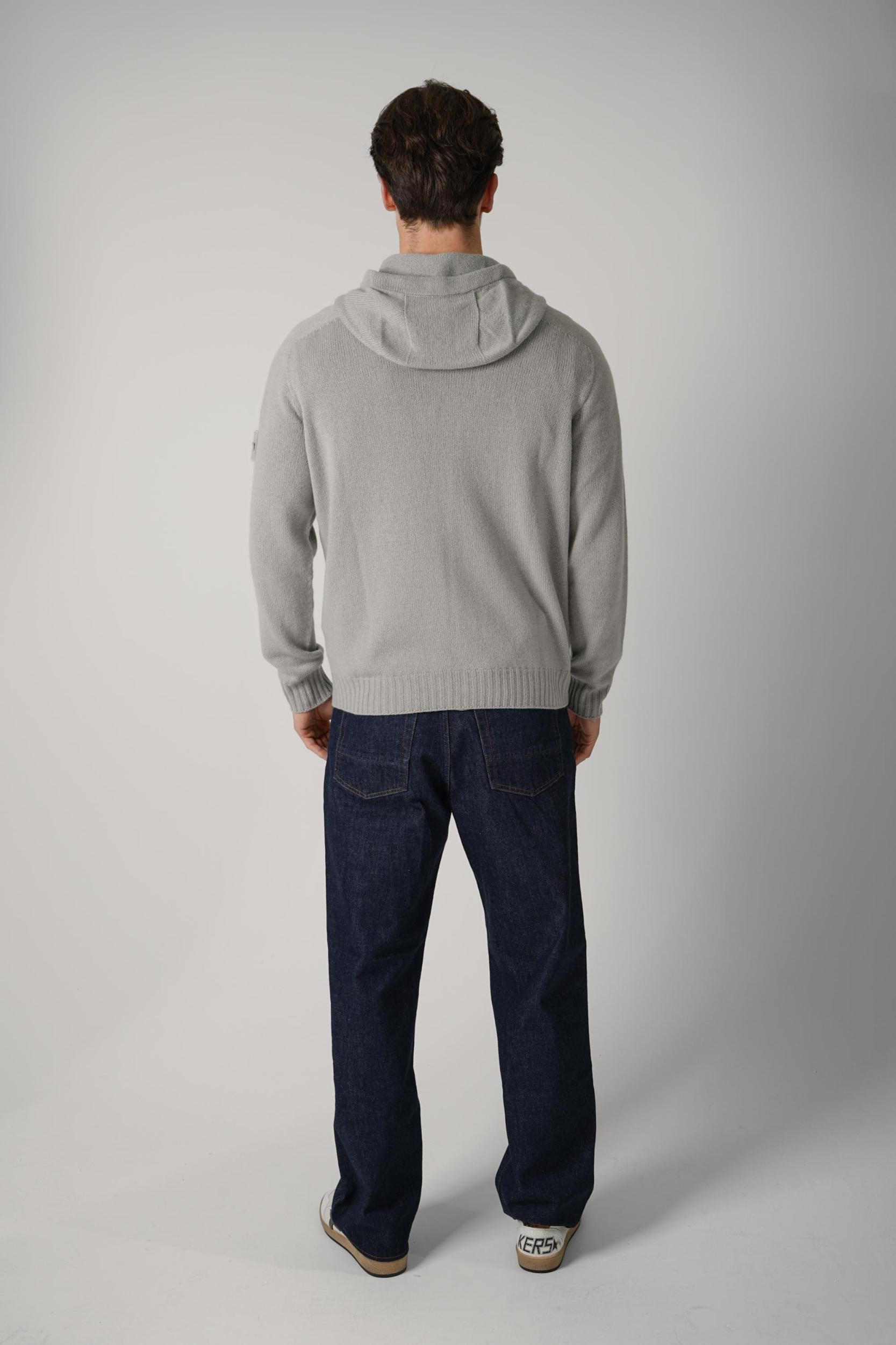 S01Ff Stone Island Cashmere Grey Zip Hoodie