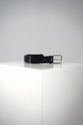 Santoni Braided Leather Belt Navy
