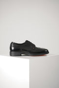 Santoni Leather Oxford Brogue Lace Up Shoe Black
