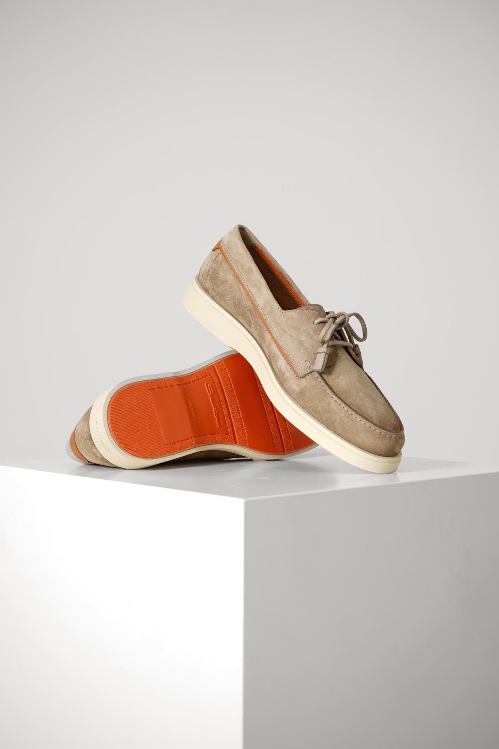 Santoni Oyster Loafer Beige