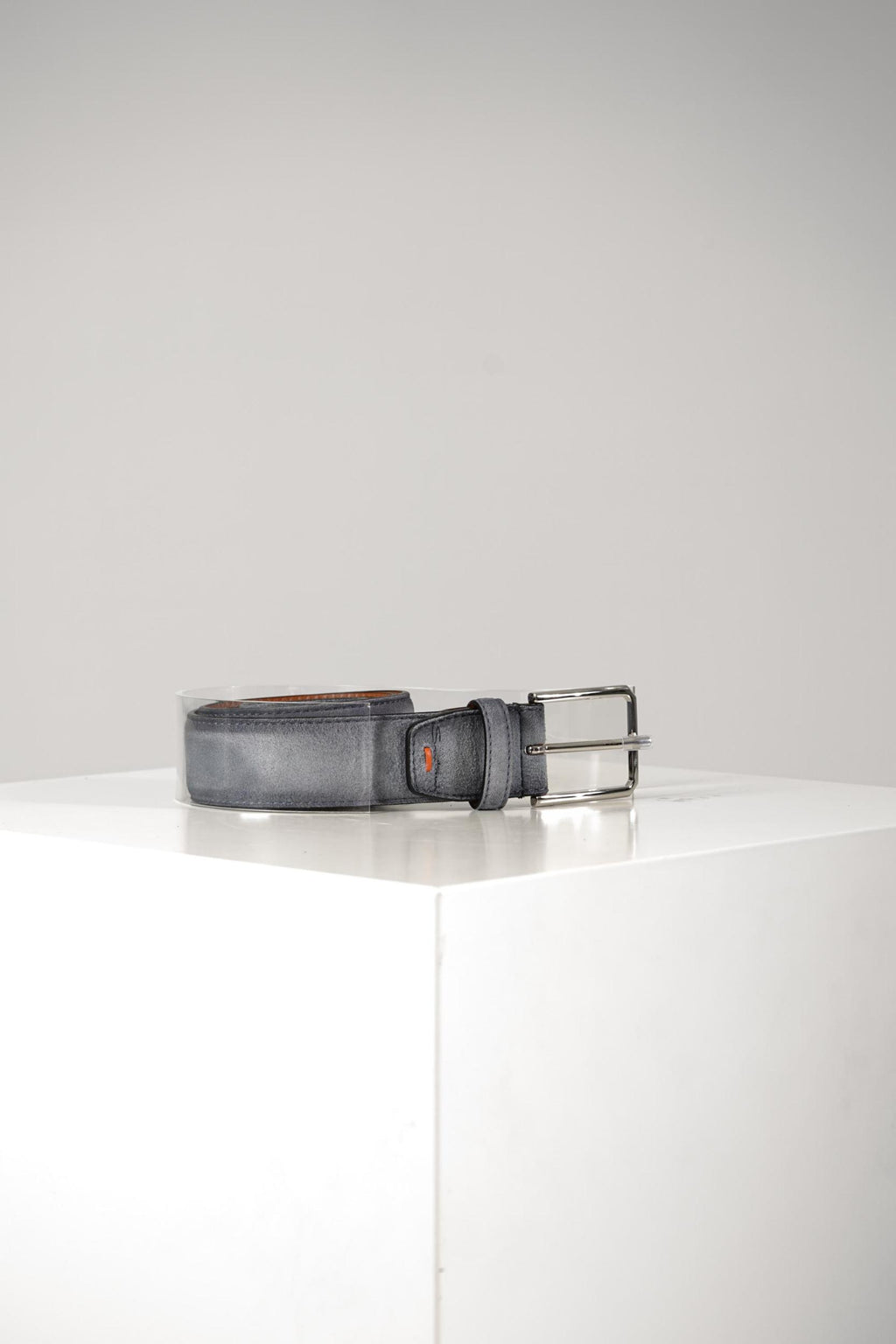 Santoni Suede Leather Belt Anthracite