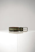 Santoni Suede Leather Belt Green