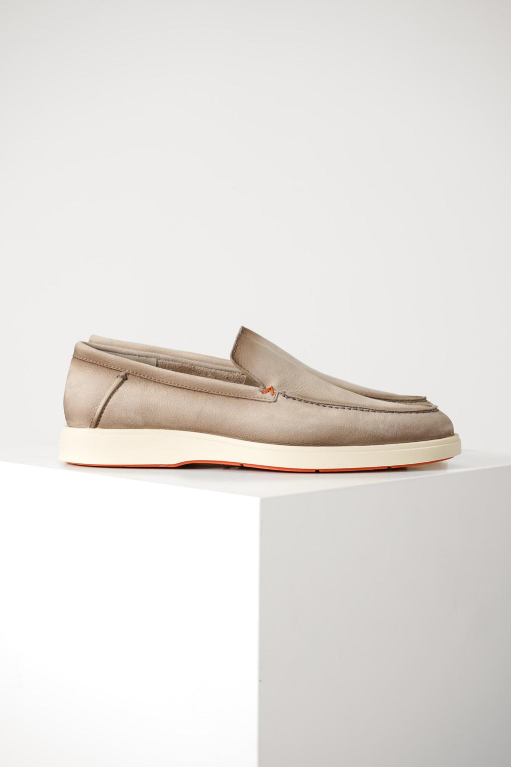 Santoni Suede Loafer Beige