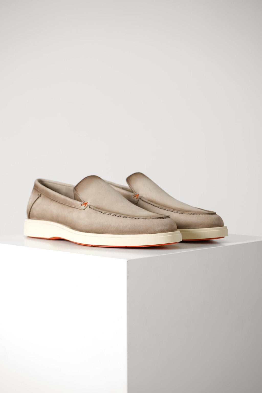 Santoni Suede Loafer Beige