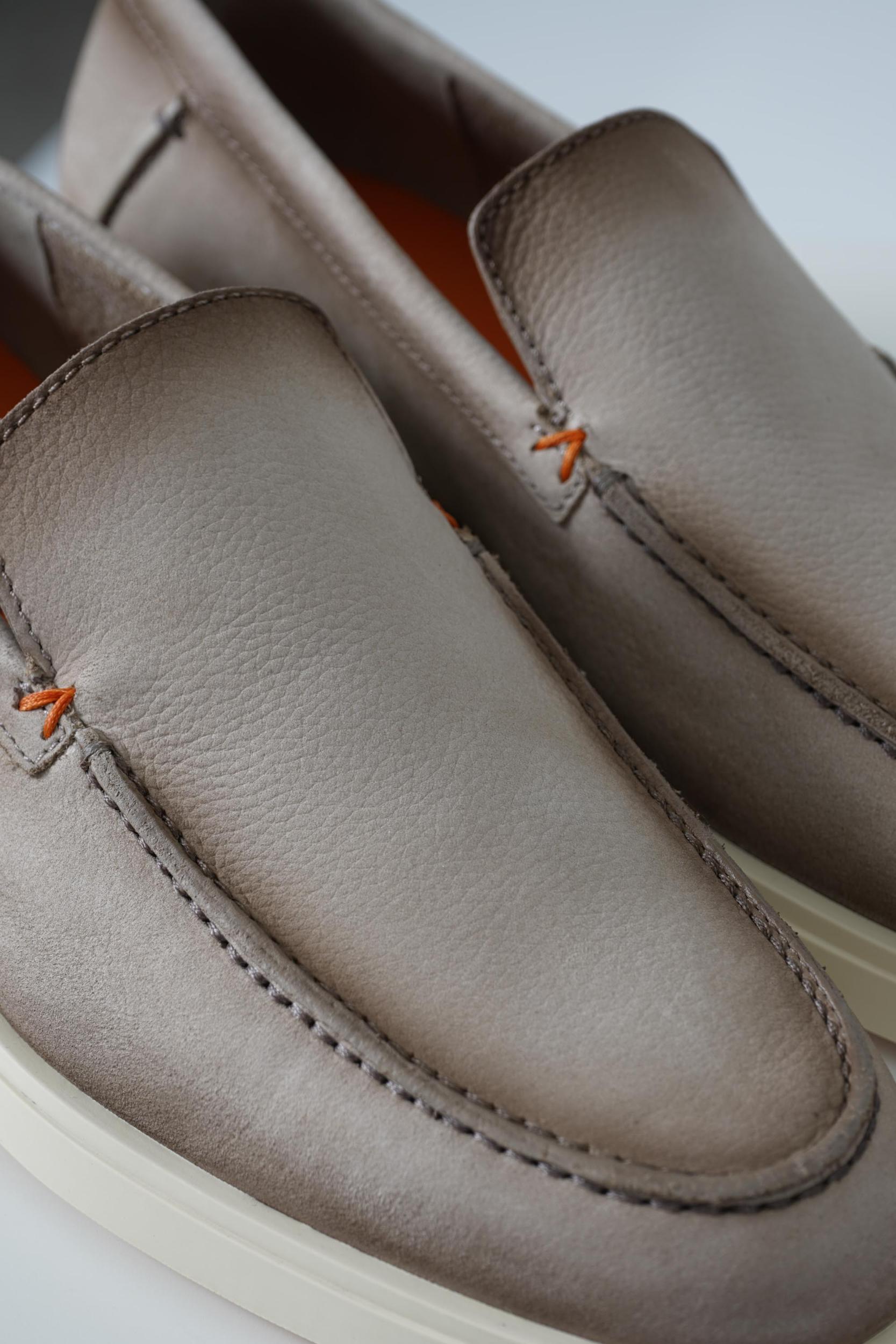 Santoni Suede Loafer Beige