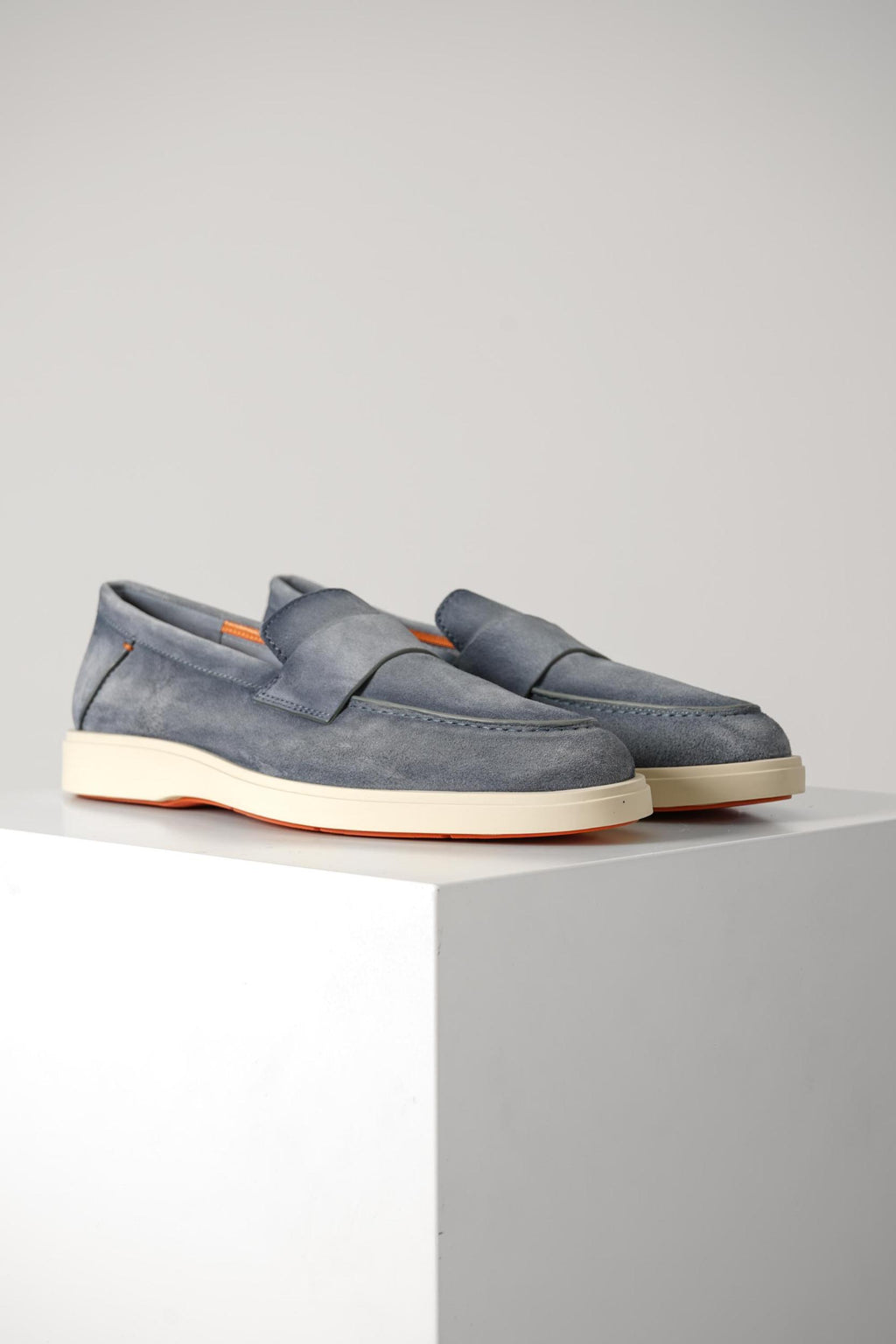 Santoni Suede Loafer Lightblue
