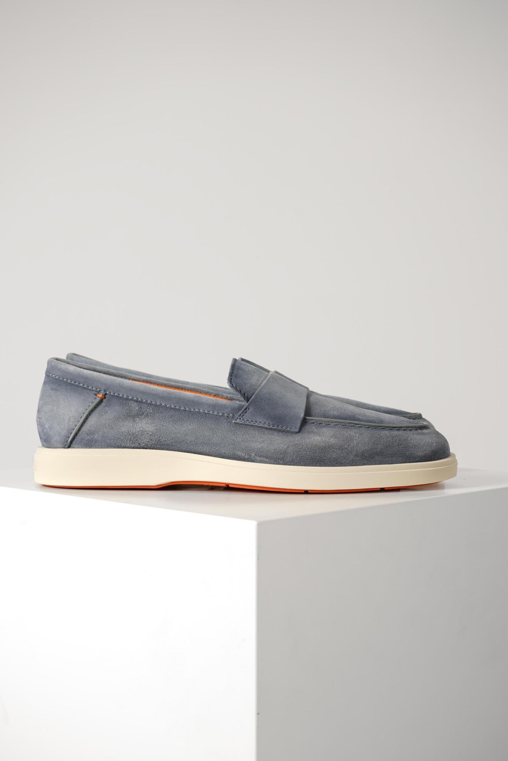 Santoni Suede Loafer Lightblue