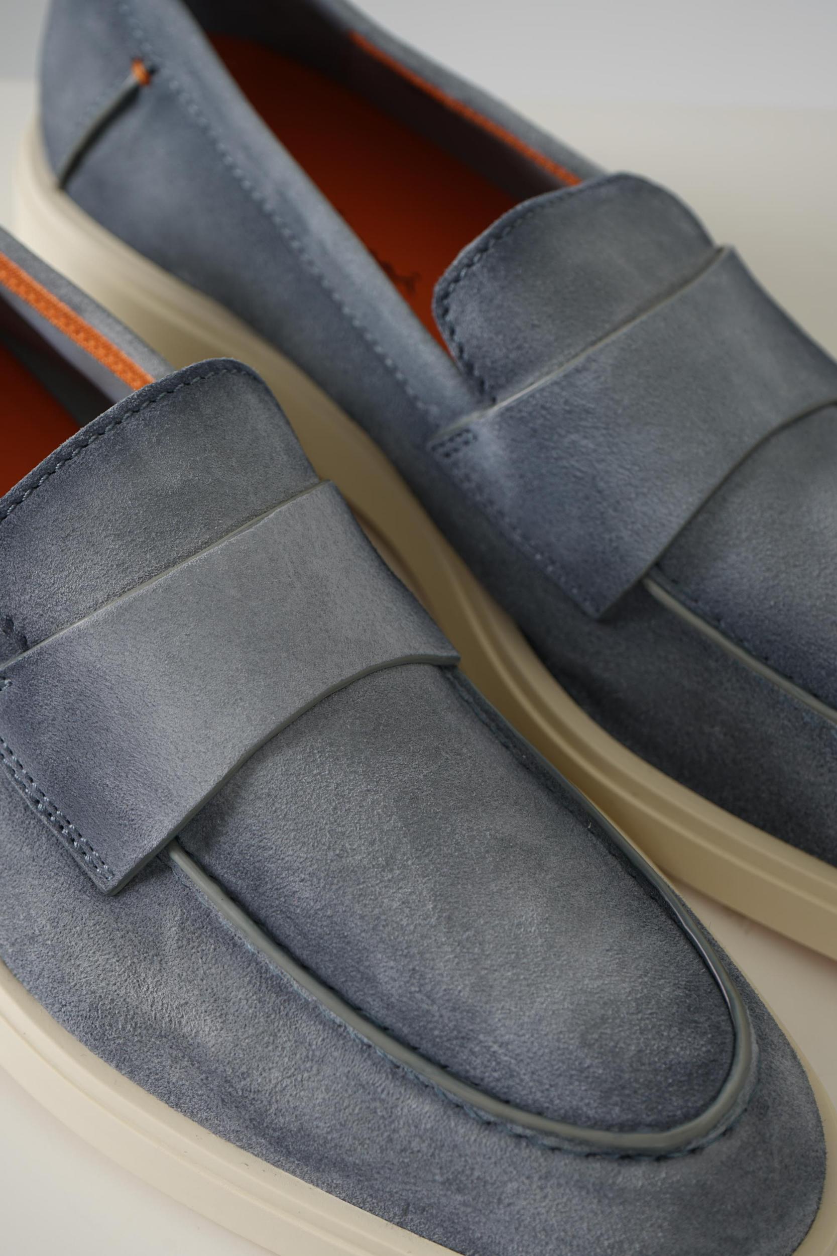 Santoni Suede Loafer Lightblue