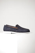 Santoni Woven Slip-On Loafers Navy