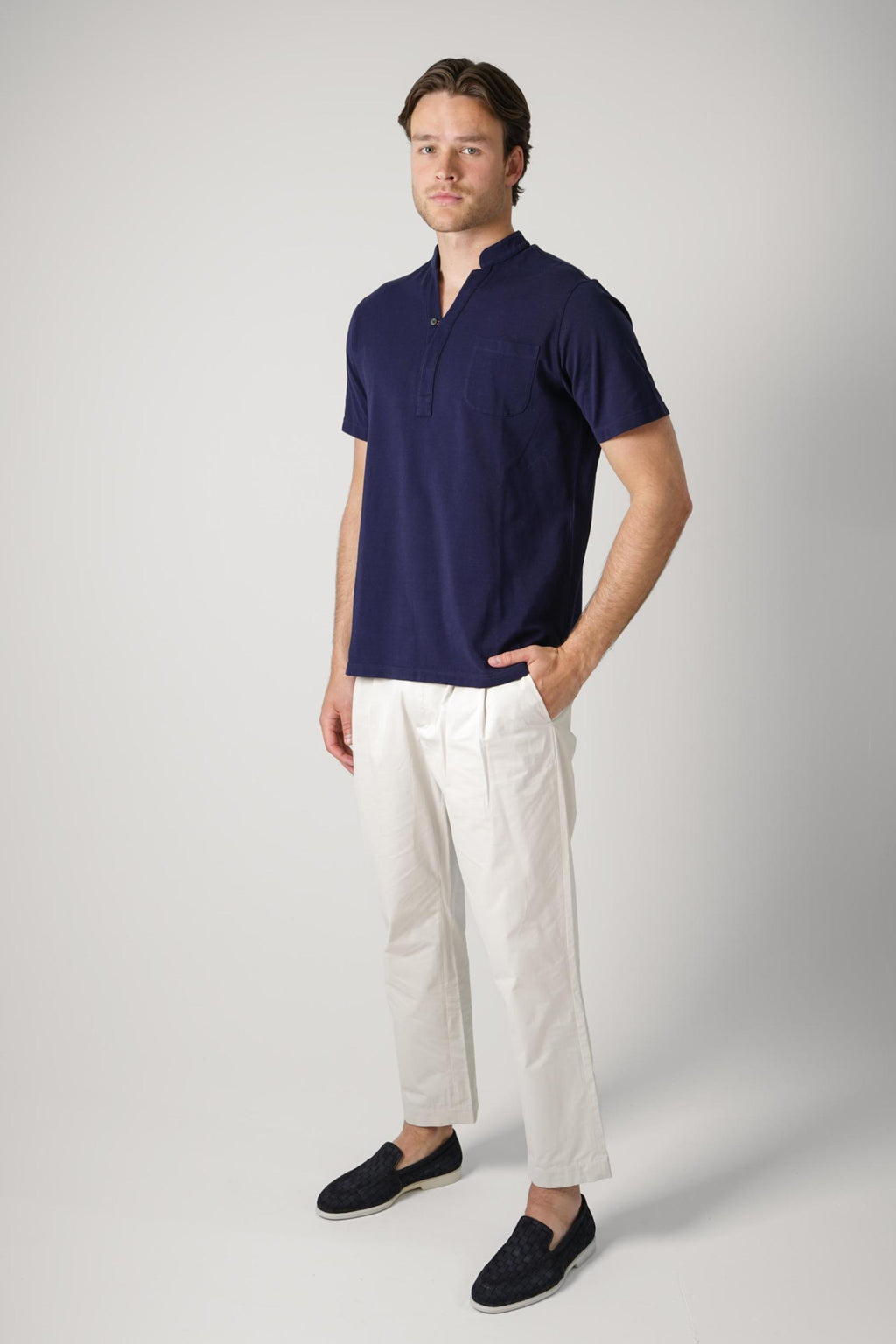 Sease Fish Tail Short Polo Shirt Navy