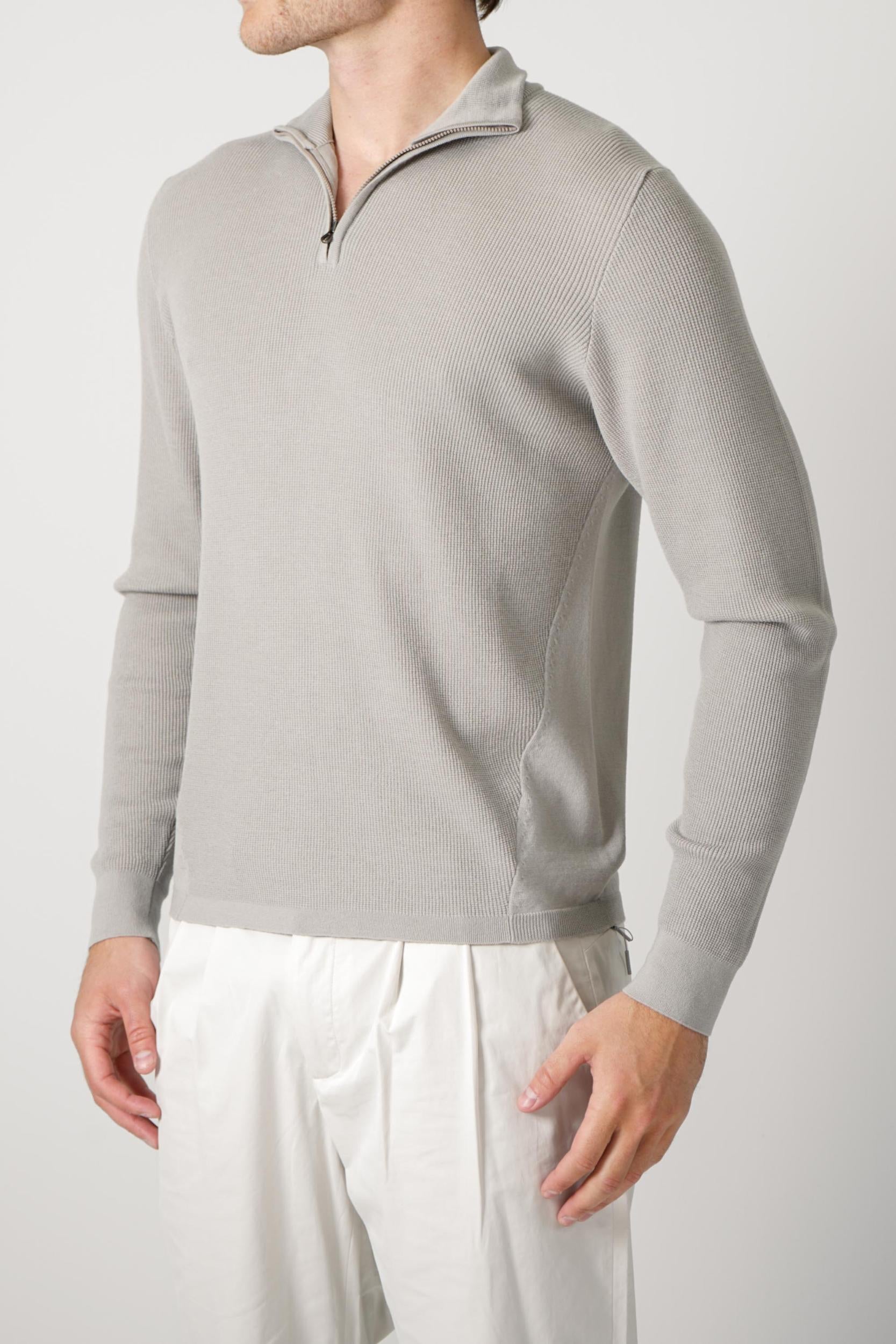 Sease Waffle Half Zip Turtle Neck Driftwood