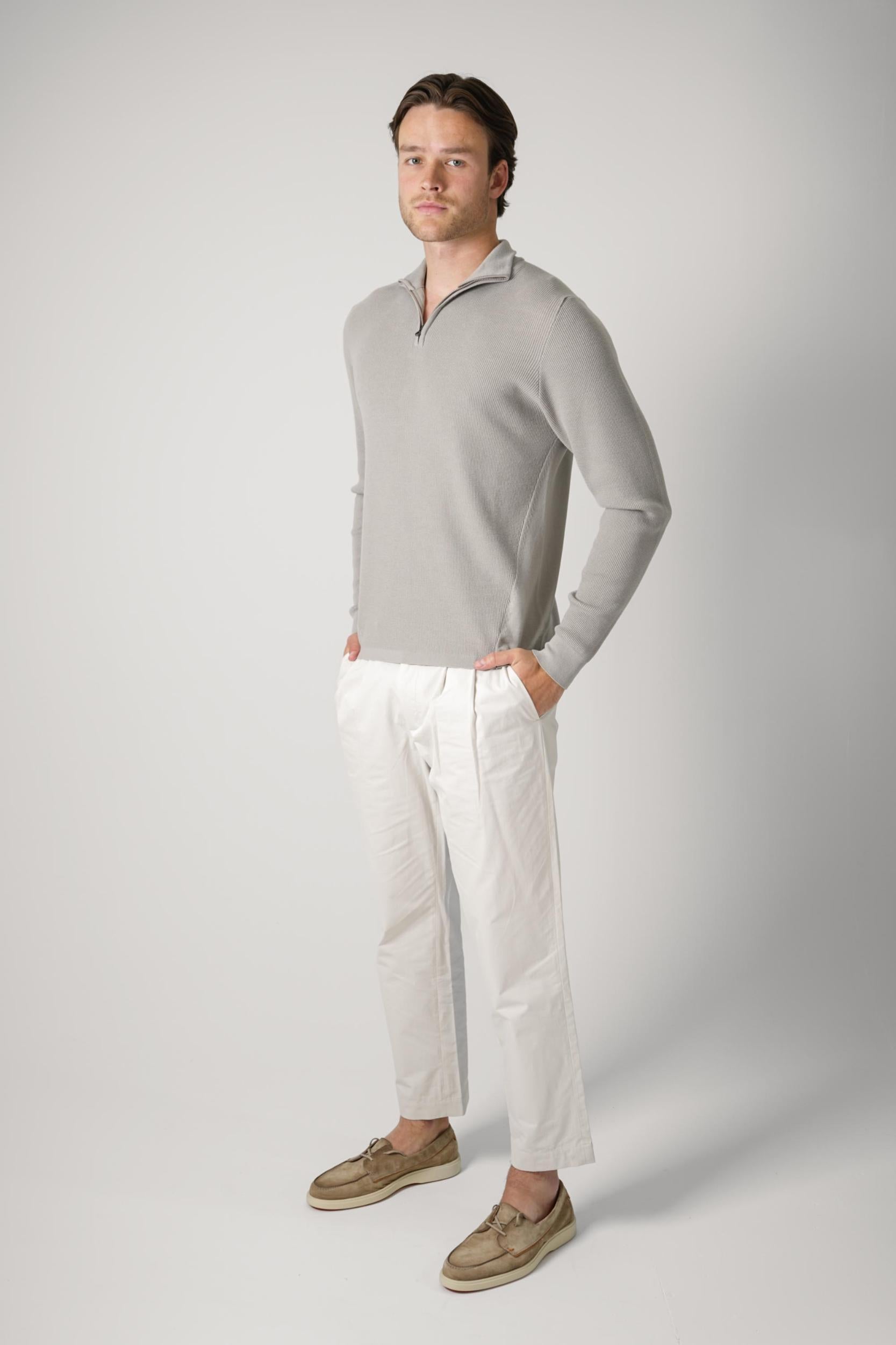 Sease Waffle Half Zip Turtle Neck Driftwood