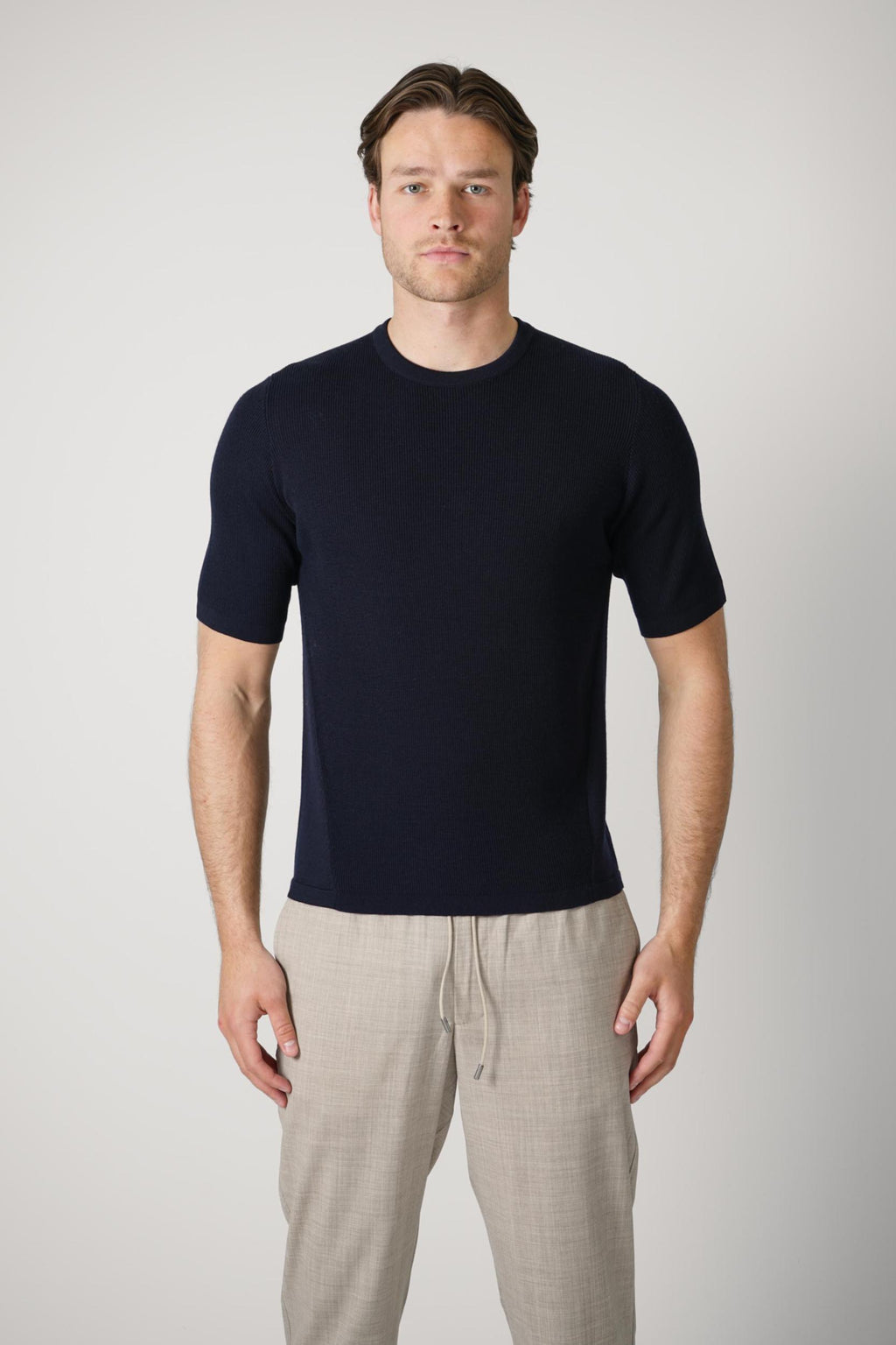 Sease Waffle Short Sleeve Midnight Blue