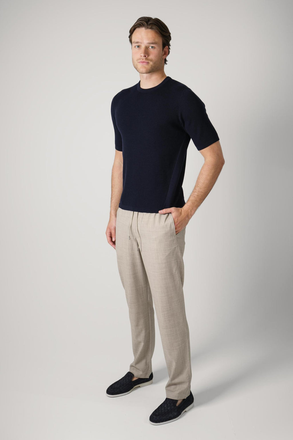 Sease Waffle Short Sleeve Midnight Blue