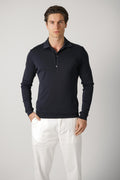 Stefan Brandt 100% Urpima Sea Island Longsleeve Polo Marino