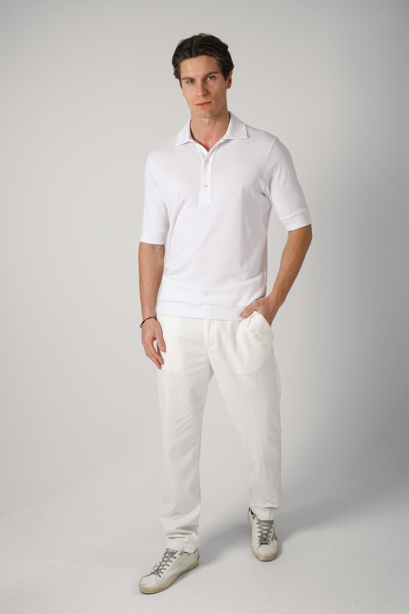 Stefan Brandt 100% Urpima Sea Island Polo Blanco