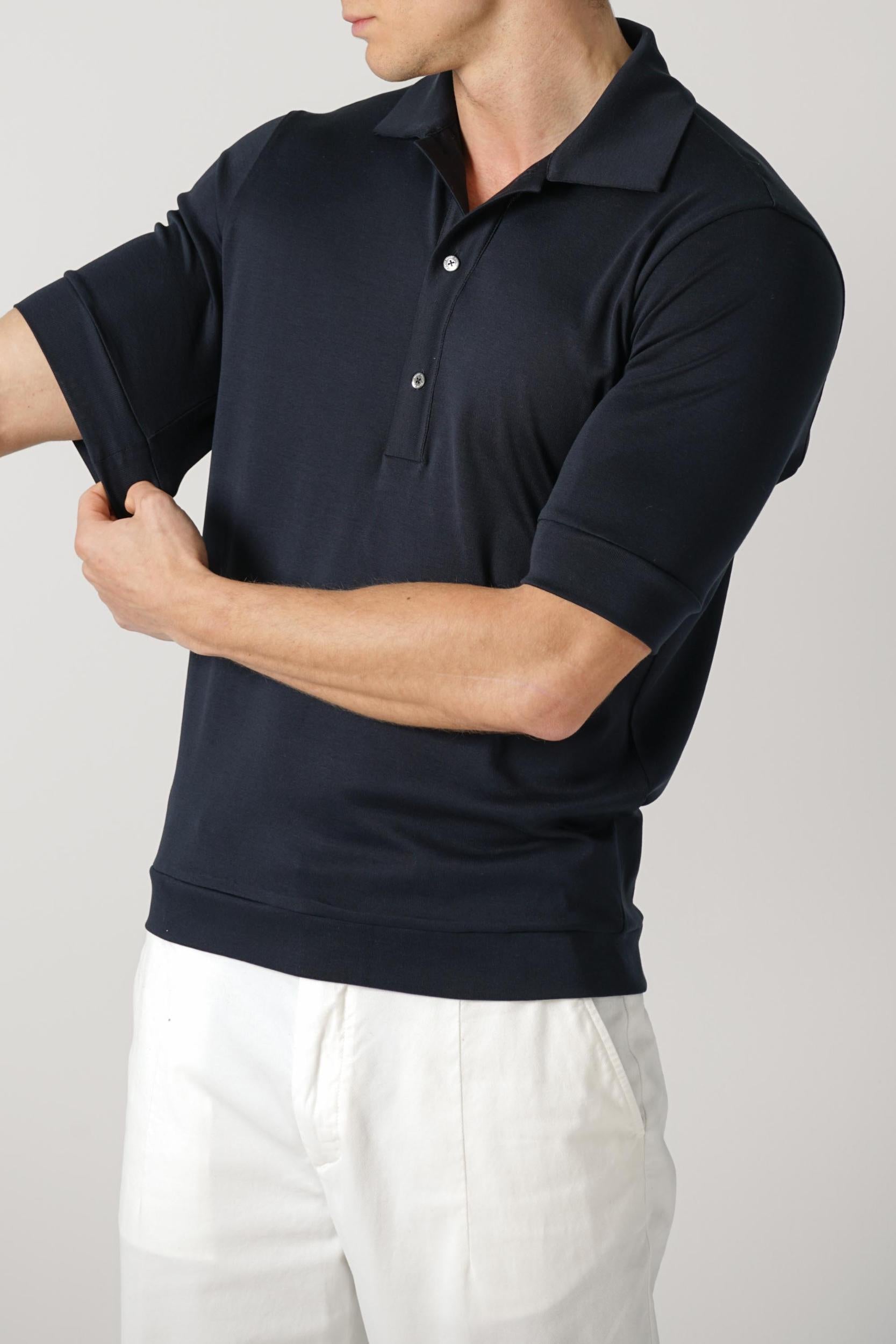 Stefan Brandt 100% Urpima Sea Island Polo Marino