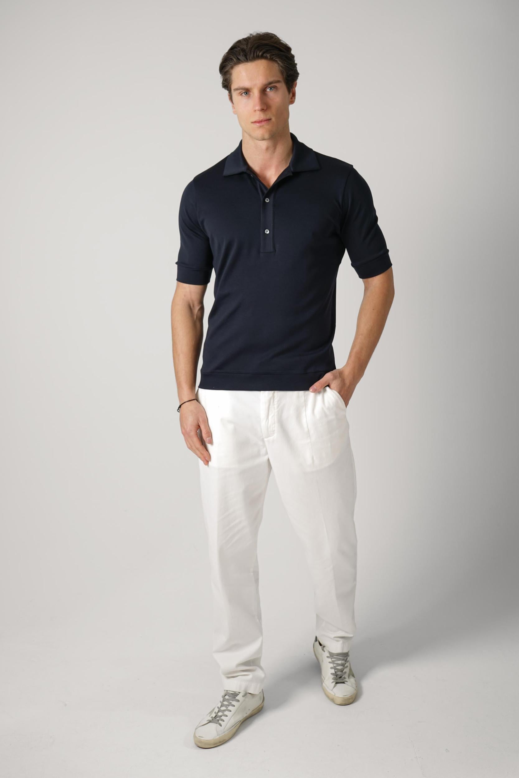 Stefan Brandt 100% Urpima Sea Island Polo Marino