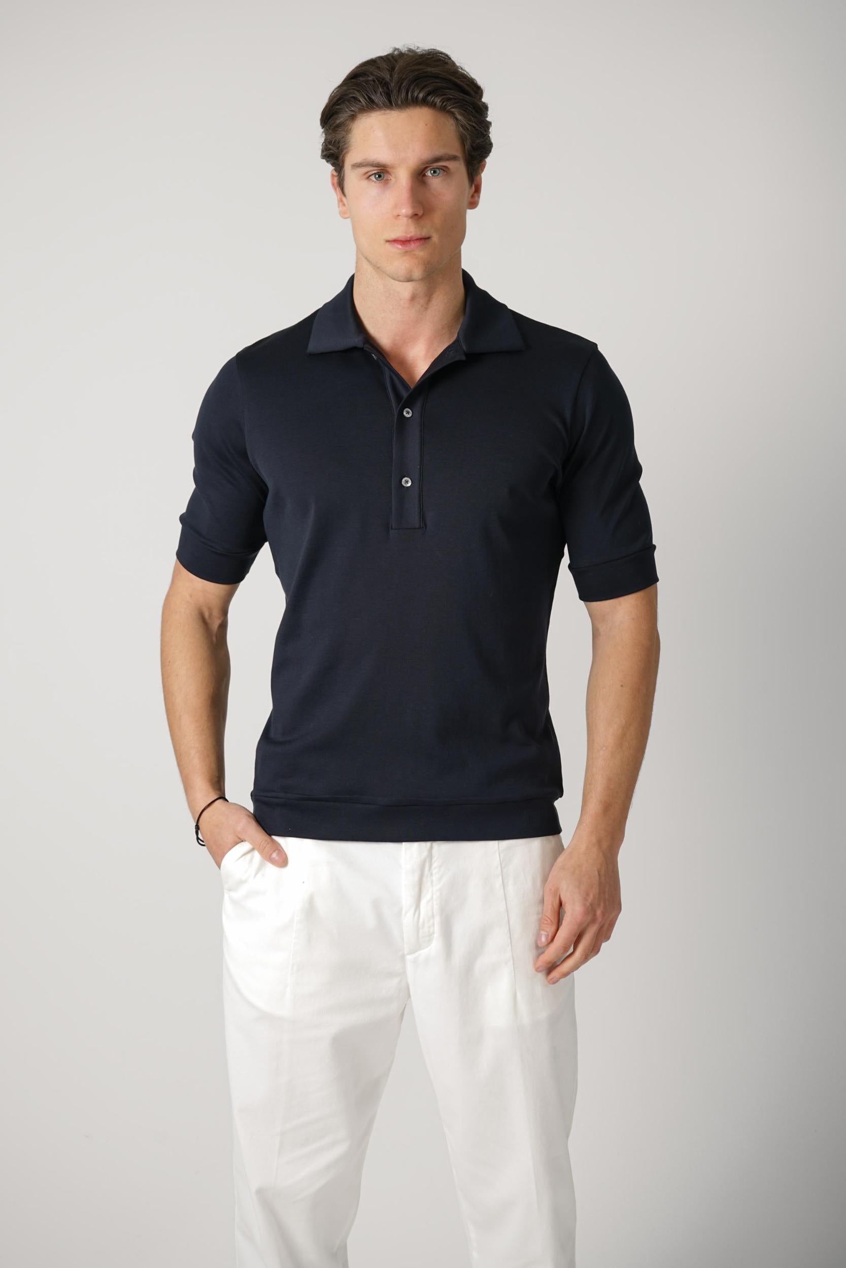 Stefan Brandt 100% Urpima Sea Island Polo Marino