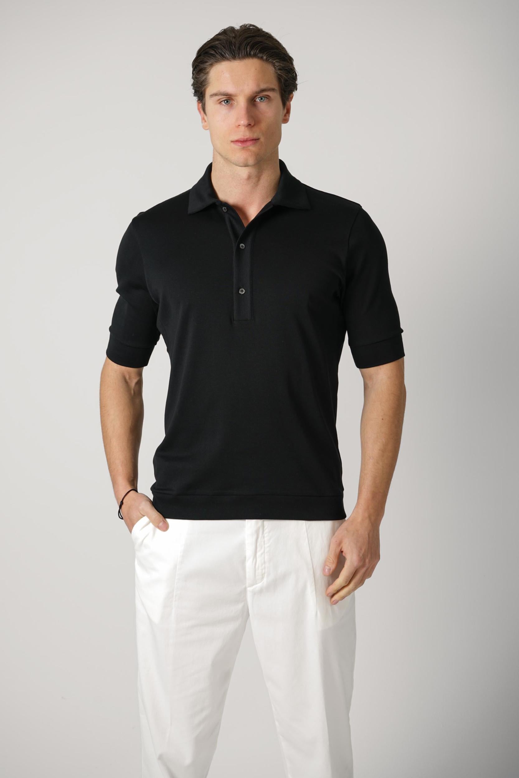 Stefan Brandt 100% Urpima Sea Island Polo Negro
