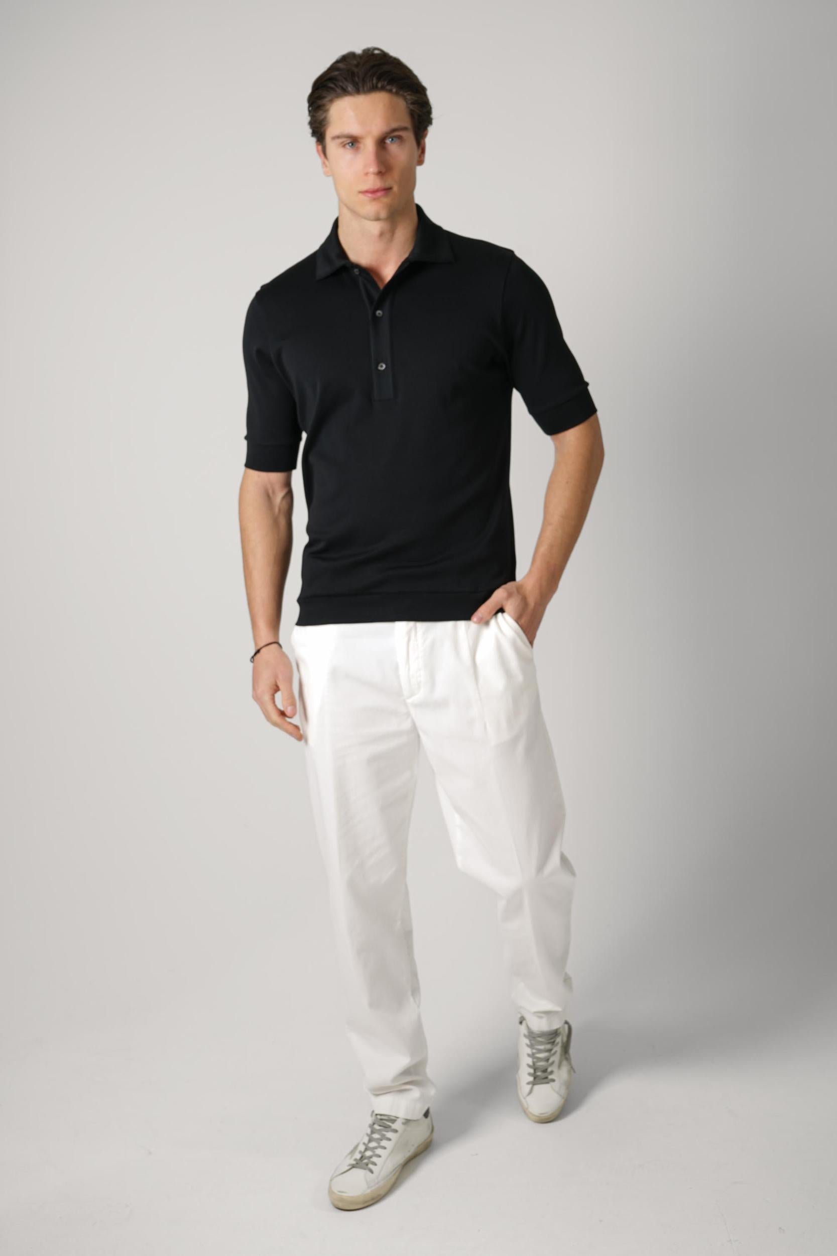 Stefan Brandt 100% Urpima Sea Island Polo Negro