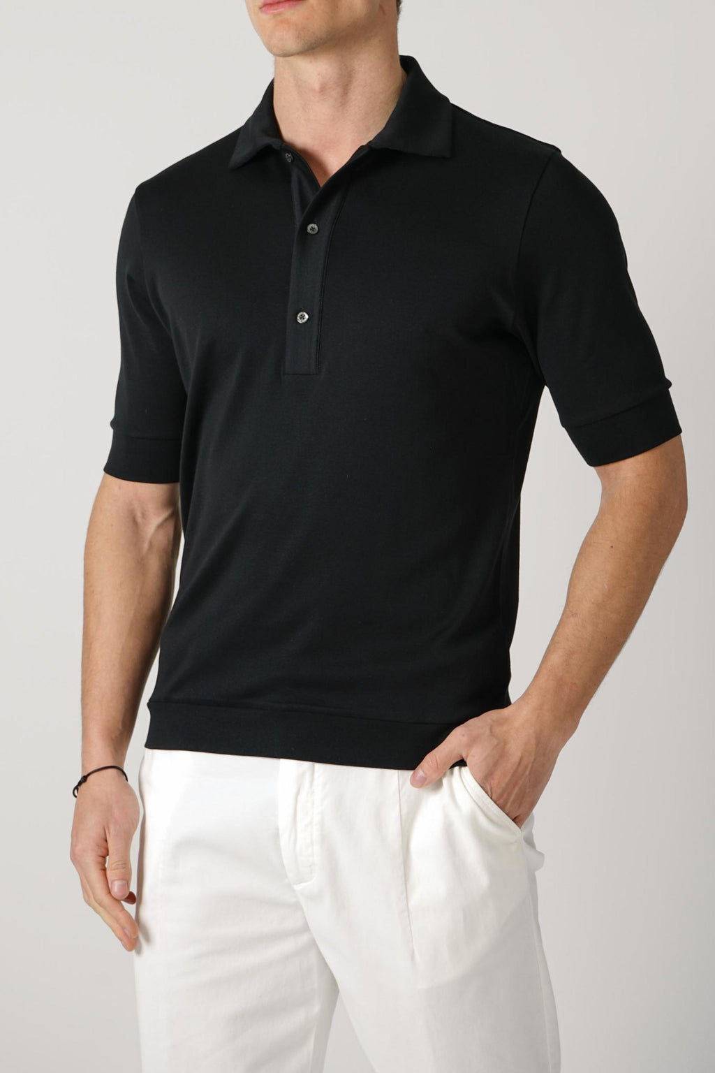 Stefan Brandt 100% Urpima Sea Island Polo Negro