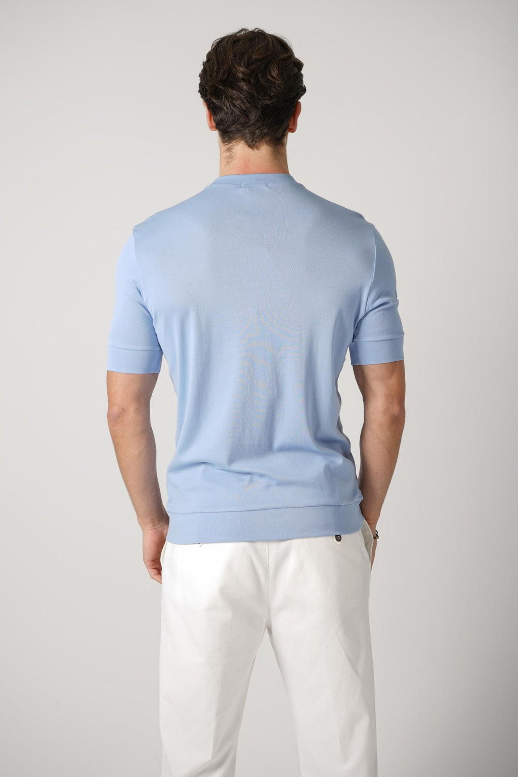 Stefan Brandt 100% Urpima Sea Island T-Shirt Celeste