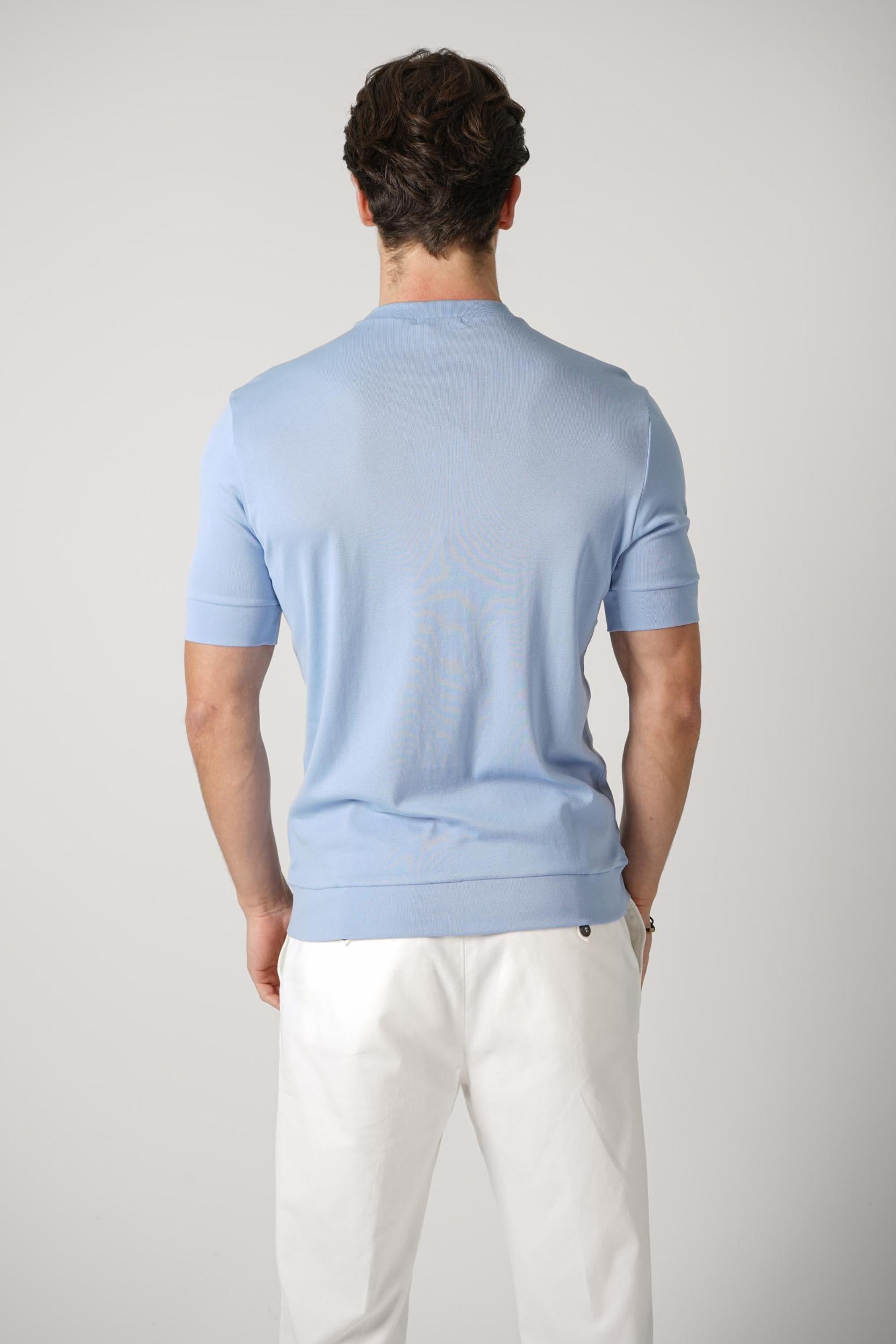 Stefan Brandt 100% Urpima Sea Island T-Shirt Celeste