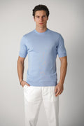 Stefan Brandt 100% Urpima Sea Island T-Shirt Celeste